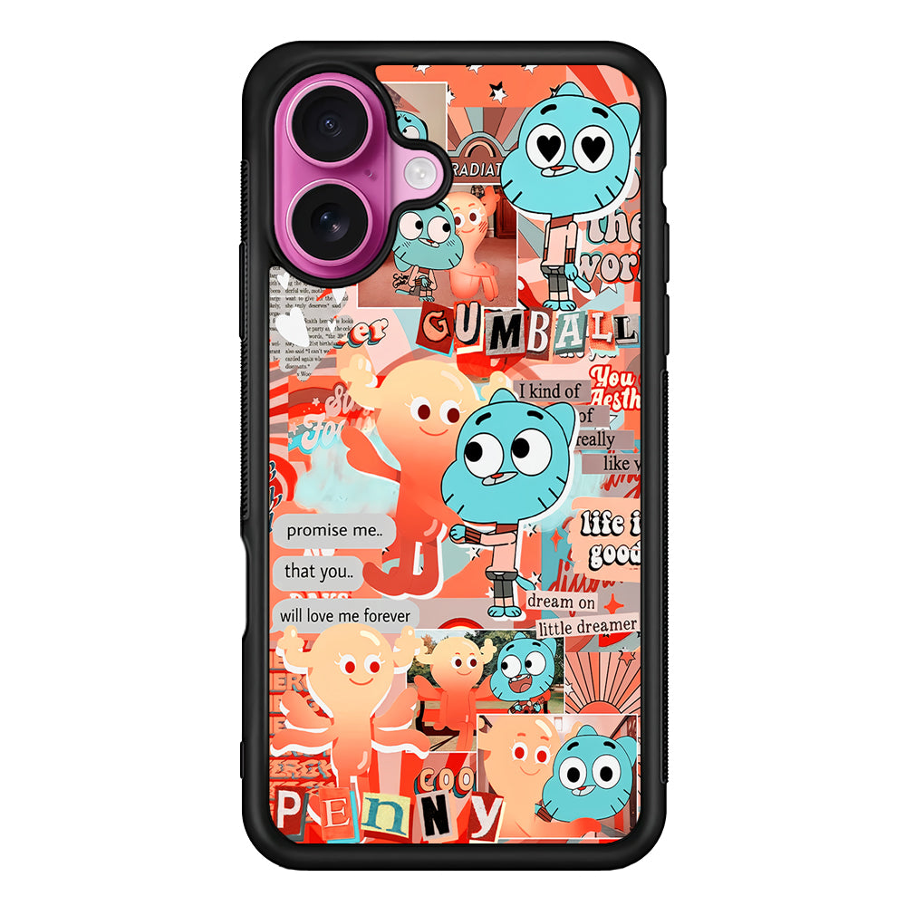 Gumball and Penny Aesthetic iPhone 17 Case | Slim Protective Rubber Phone Cover