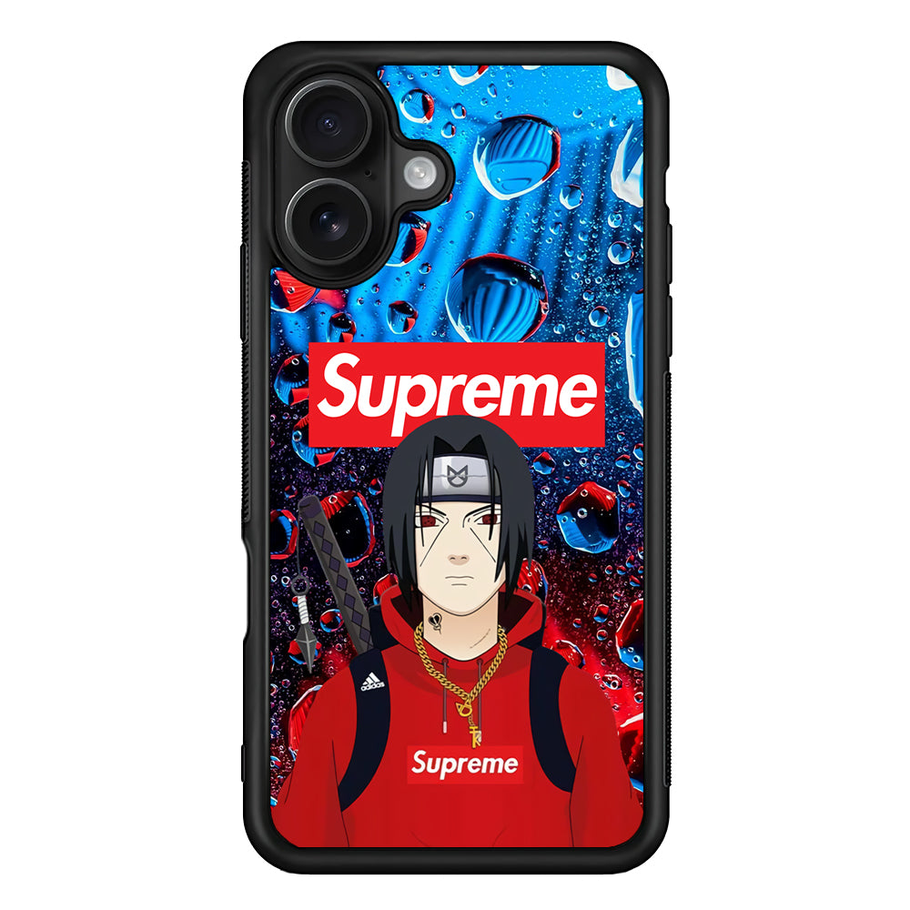 Supreme Itachi Flying Water iPhone 16 Case | Slim Rubber Case for iPhone 16