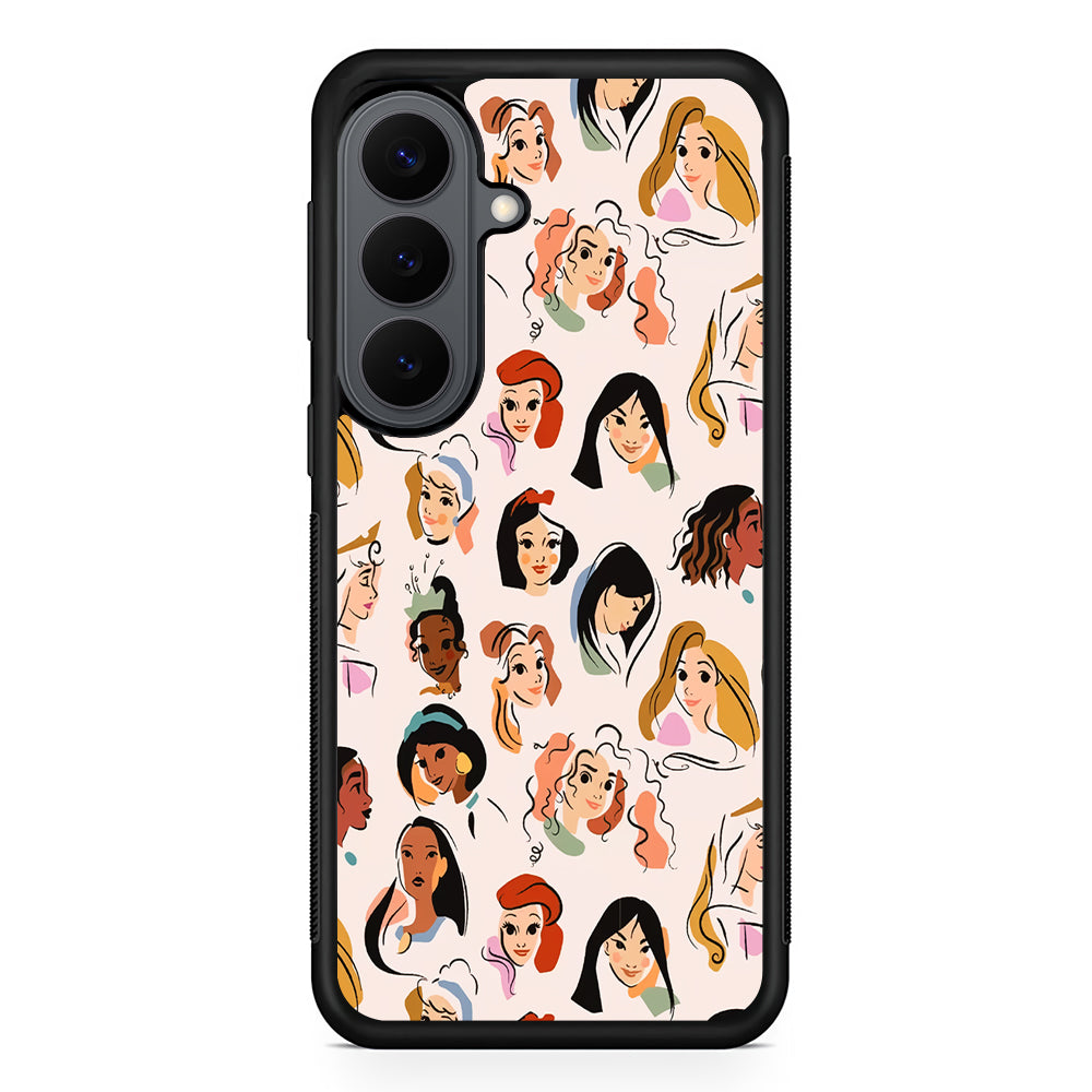 Princess Face Sketch Collection Samsung Galaxy S26 Plus Case | Slim Rubber Case for Samsung Galaxy S26 Plus