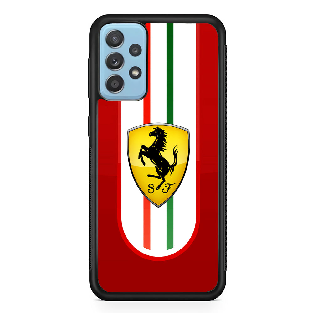 Ferrari Logo Red Samsung Galaxy A72 Case | Slim Rubber Case for Samsung Galaxy A72