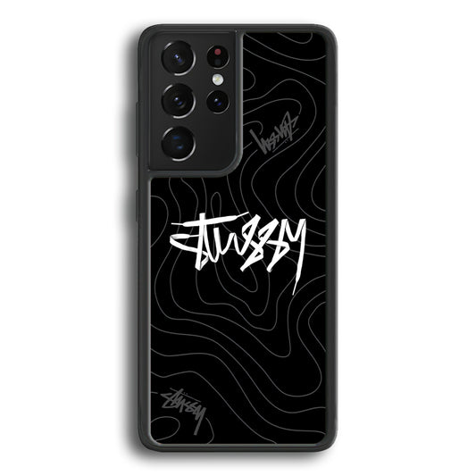 Stussy Black Vibes Samsung Galaxy S23 Ultra Case | Slim Rubber Case for Samsung Galaxy S23 Ultra