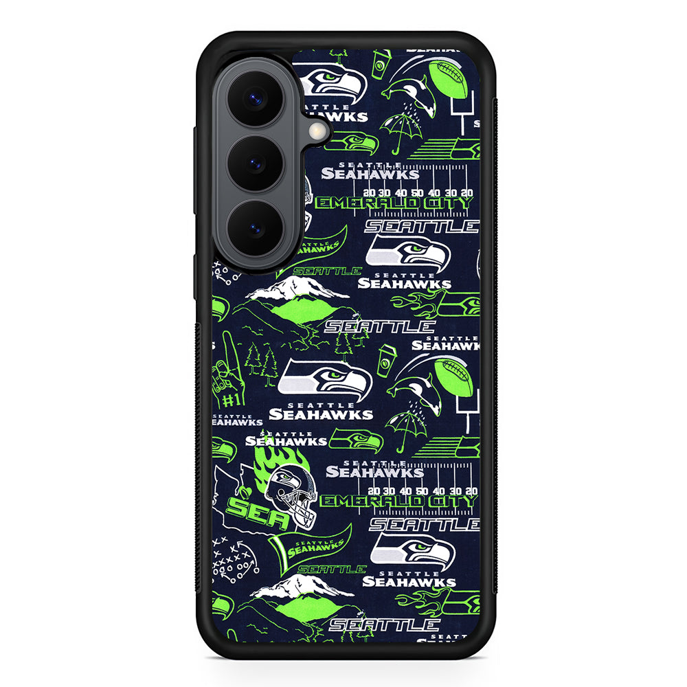 Seattle Seahawks Pattern Samsung Galaxy S26 Plus Case | Slim Rubber Case for Samsung Galaxy S26 Plus