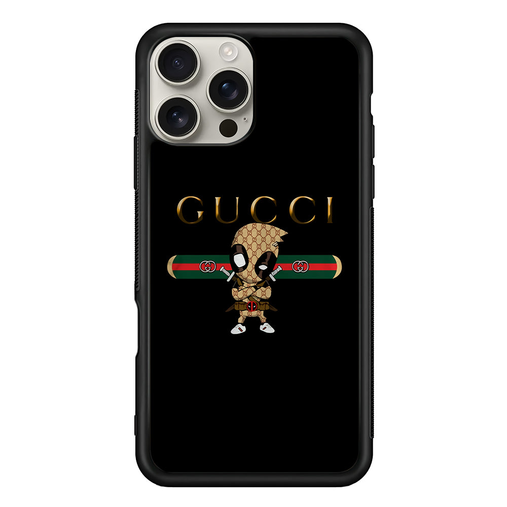 Gucci Deadpool Style iPhone 16 Pro Max Case | Slim Rubber Case for iPhone 16 Pro Max