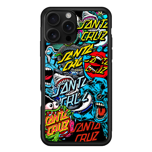 Santa Cruz Skateboard logo iPhone 16 Pro Case | Slim Rubber Case for iPhone 16 Pro
