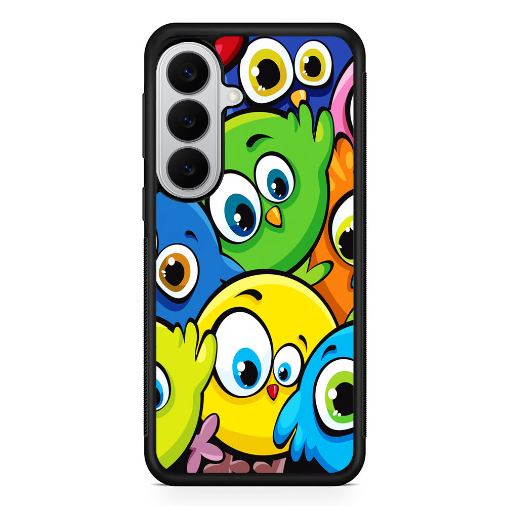 Funny Cartoon Birds Samsung Galaxy S26 Case | Protective Rubber Cover