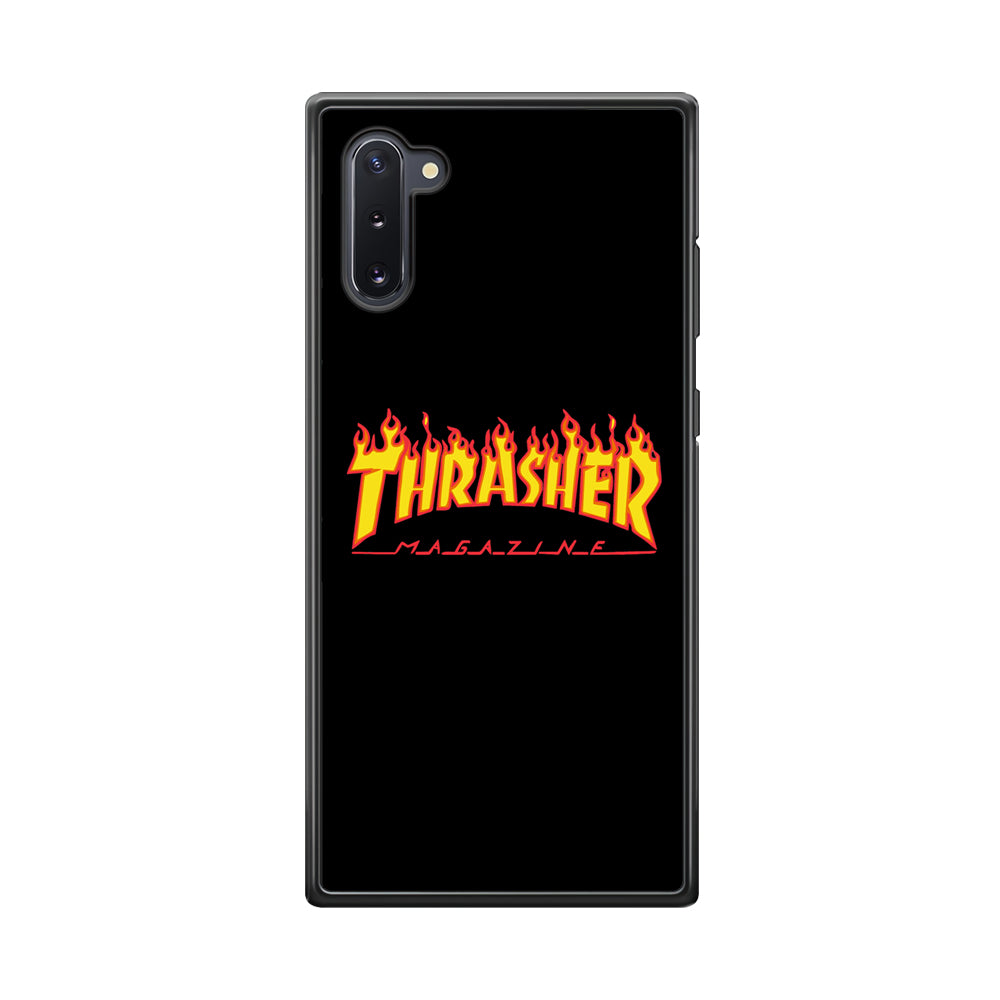 Thrasher Magazine Black Simple Fire Samsung Galaxy Note 10 Case | Slim Rubber Case for Samsung Galaxy Note 10