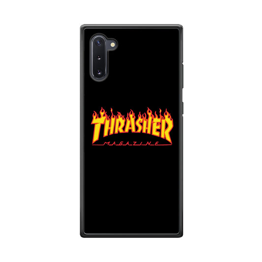 Thrasher Magazine Black Simple Fire Samsung Galaxy Note 10 Case | Slim Rubber Case for Samsung Galaxy Note 10