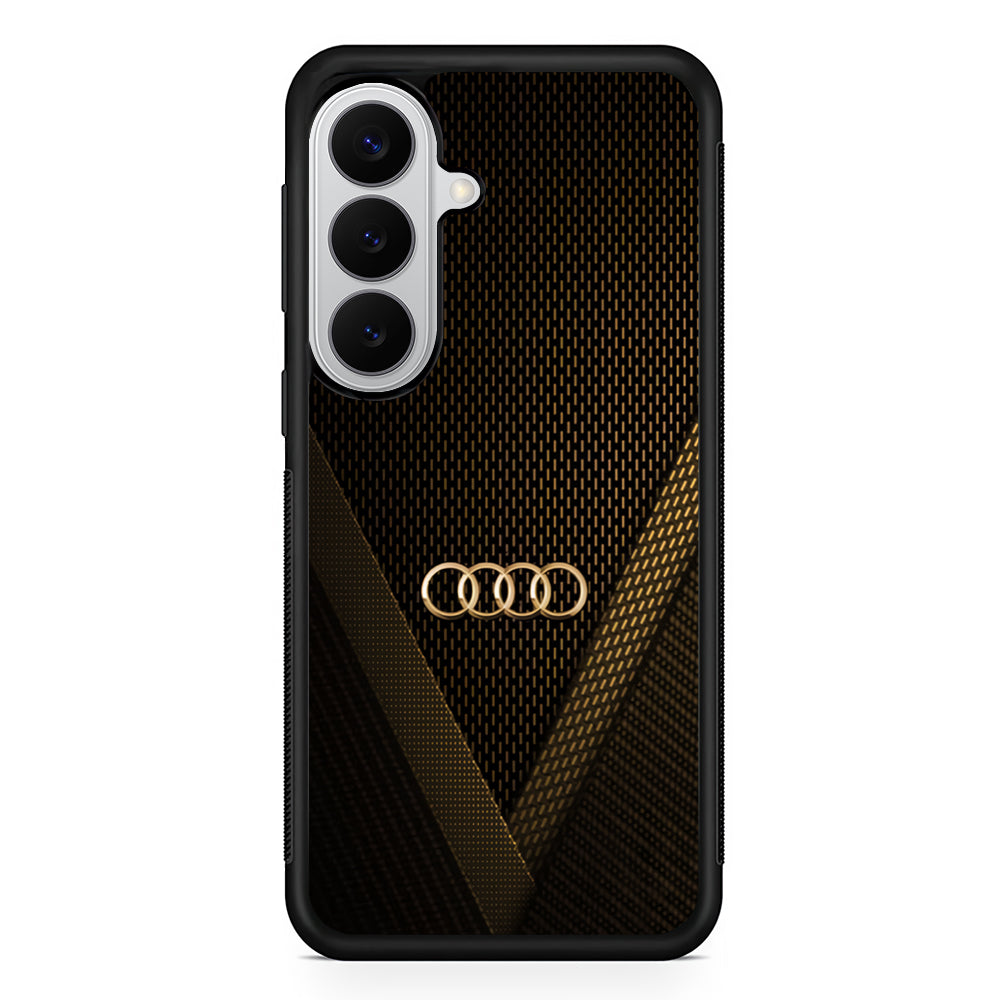 Audi Logo Gold Against a Dark Samsung Galaxy S26 Case | Slim Rubber Case for Samsung Galaxy S26