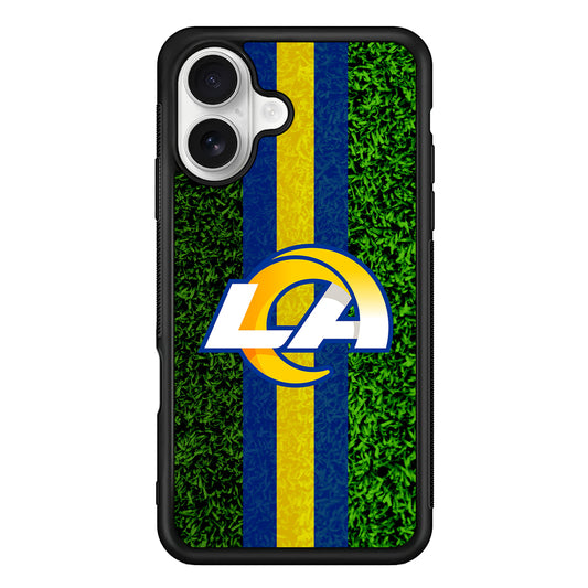 Los Angeles Rams Grassy iPhone 16 Plus Case | Durable Protective Rubber Cover