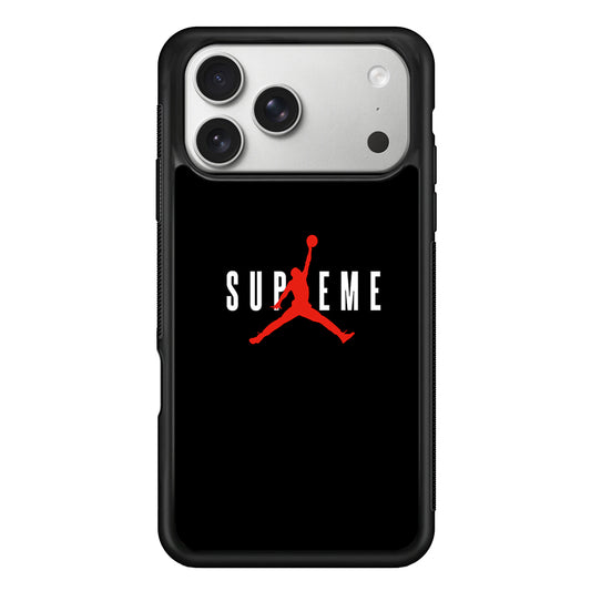 Jordan X Supreme Black Background iPhone 17 Pro Case | Slim Rubber Case for iPhone 17 Pro