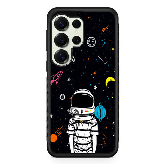 Astronaut Standing in Space Samsung Galaxy S25 Ultra Case | Durable Rubber Case for Samsung Galaxy S25 Ultra
