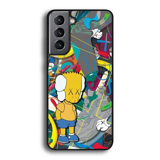 Kaws Doodle Bart Cover Samsung Galaxy S21 Case | Slim Rubber Case for Samsung Galaxy S21
