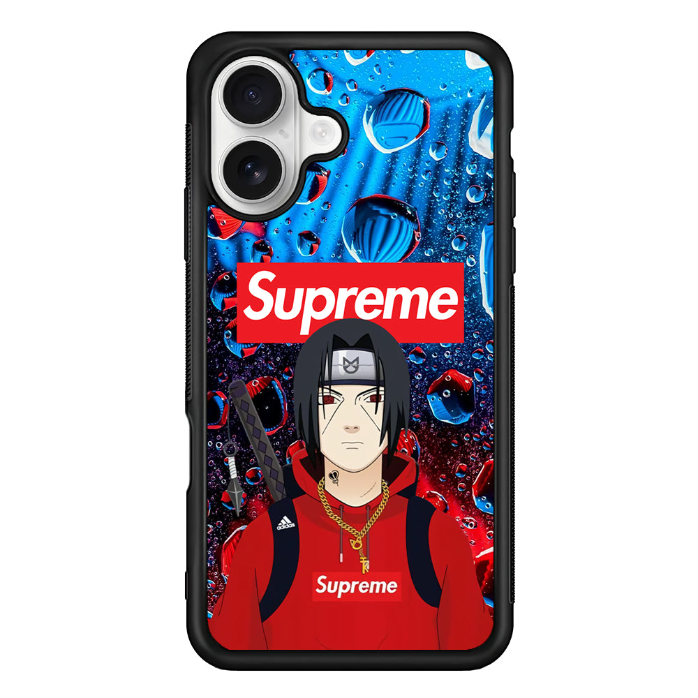 Supreme Itachi Flying Water iPhone 16 Plus Case | Slim Rubber Case for iPhone 16 Plus