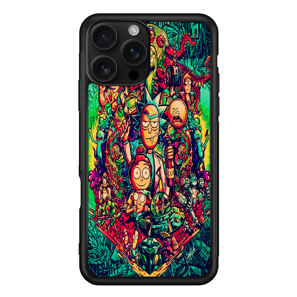 Rick and Morty Cartoon Art iPhone 16 Pro Case | Durable Protective Case for iPhone 16 Pro