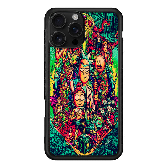Rick and Morty Cartoon Art iPhone 16 Pro Case | Durable Protective Case for iPhone 16 Pro