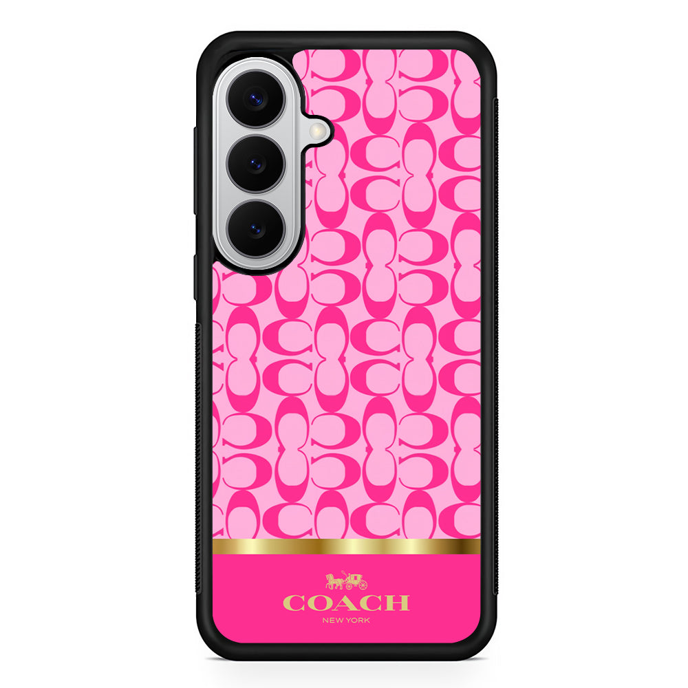 Coach Pink Pattern Samsung Galaxy S26 Case | Slim Rubber Case for Samsung Galaxy S26