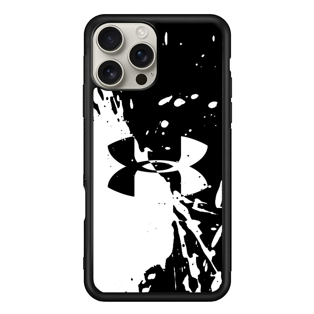 Under Armour Black White iPhone 16 Pro Max Case | Slim Rubber Case for iPhone 16 Pro Max
