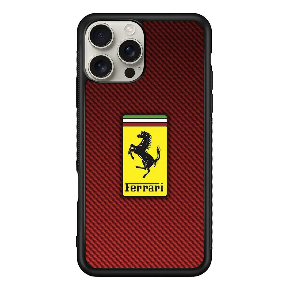 Ferrari Bloodshot Fiber iPhone 16 Pro Max Case | Durable Everyday Protective Cover