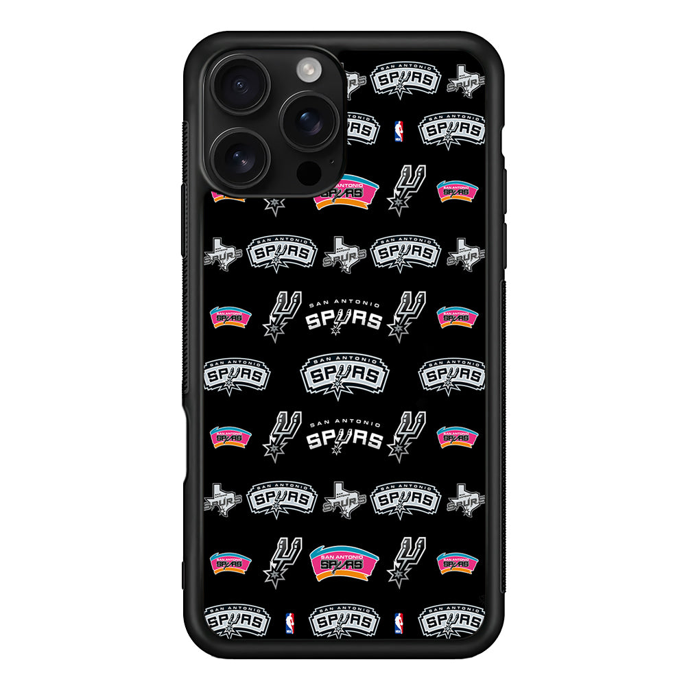 San Antonio Spurs Pattern iPhone 16 Pro Case | Durable Protective Case for iPhone 16 Pro