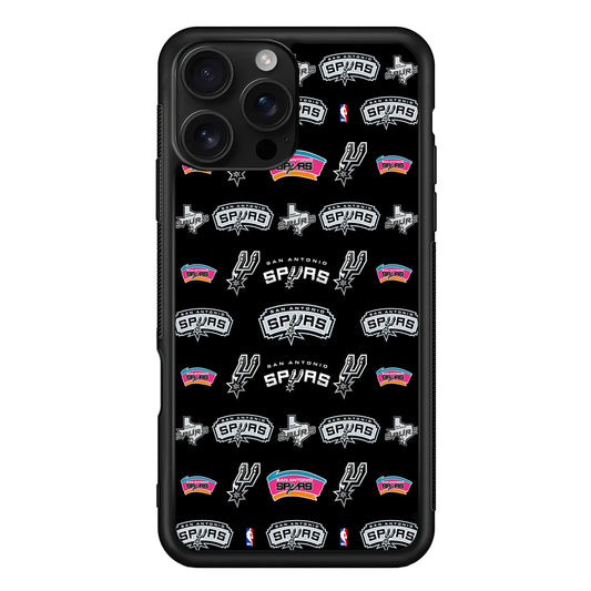San Antonio Spurs Pattern iPhone 16 Pro Case | Durable Protective Case for iPhone 16 Pro