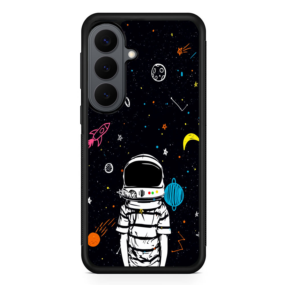 Astronaut Standing in Space Samsung Galaxy S26 Plus Case | Slim Rubber Case for Samsung Galaxy S26 Plus