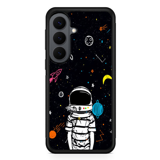 Astronaut Standing in Space Samsung Galaxy S26 Plus Case | Slim Rubber Case for Samsung Galaxy S26 Plus
