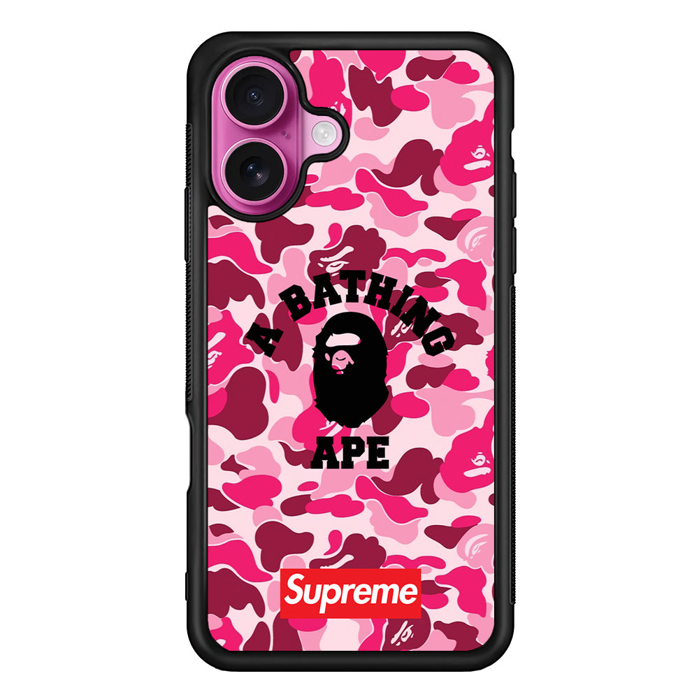 A Bathing Ape Supreme Bape Camo iPhone 17 Case | Slim Rubber Case for iPhone 17