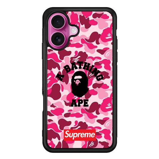 A Bathing Ape Supreme Bape Camo iPhone 17 Case | Slim Rubber Case for iPhone 17