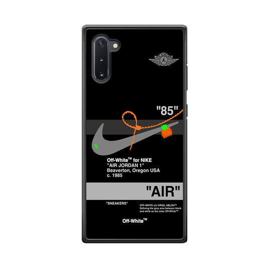 Off White x Nike Air Jordan Black Samsung Galaxy Note 10 Case | Slim Rubber Case for Samsung Galaxy Note 10