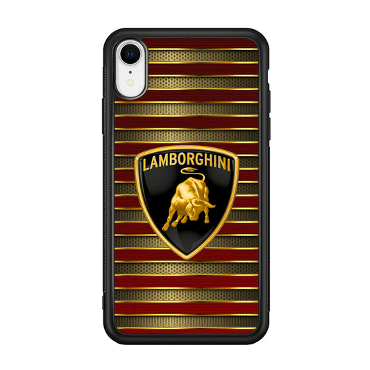 Lamborghini Red Gold Luxury iPhone XR Case | Slim Rubber Case for iPhone XR