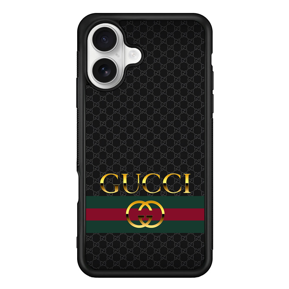 Gucci Luxury Pattern iPhone 16 Plus Case | Slim Rubber Case for iPhone 16 Plus