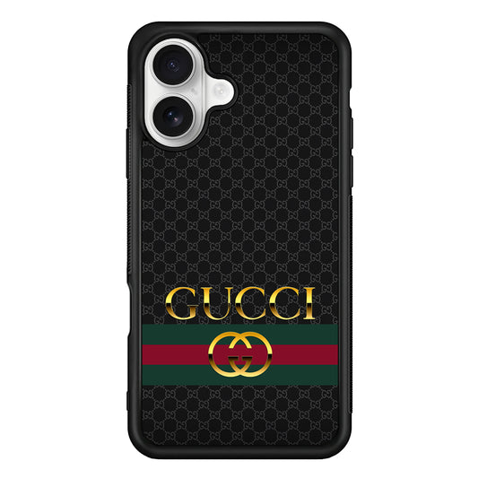 Gucci Luxury Pattern iPhone 16 Plus Case | Slim Rubber Case for iPhone 16 Plus