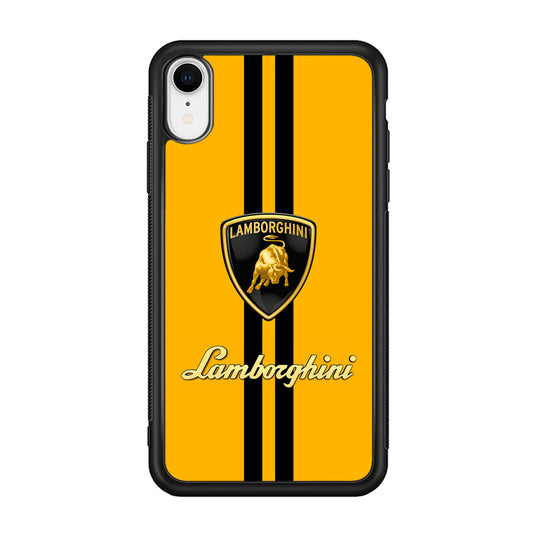 Lamborghini Logo Yellow iPhone XR Case | Slim Rubber Case for iPhone XR