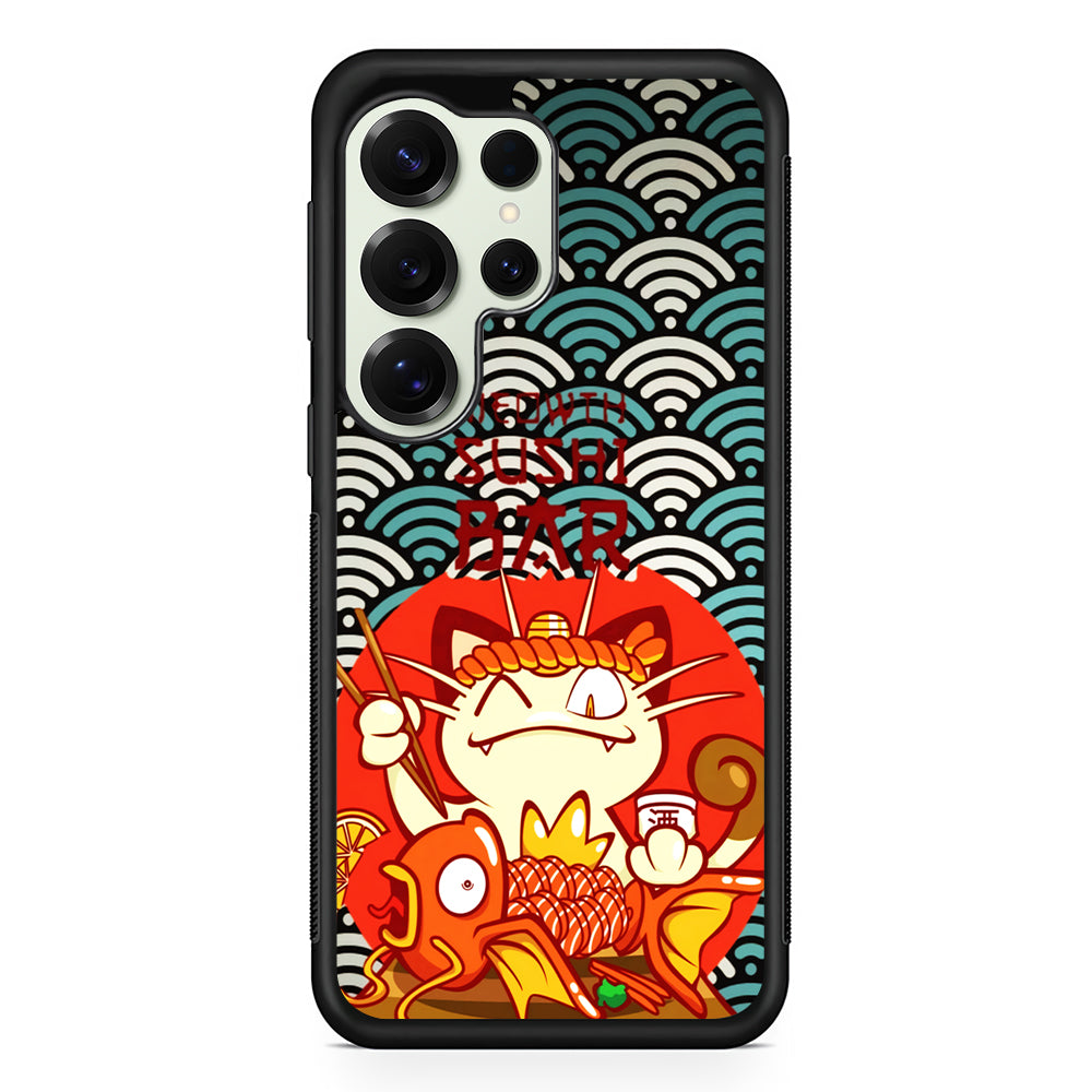 Pokemon Meowth Sushi Bar Samsung Galaxy S25 Ultra Case | Durable Rubber Case for Samsung Galaxy S25 Ultra
