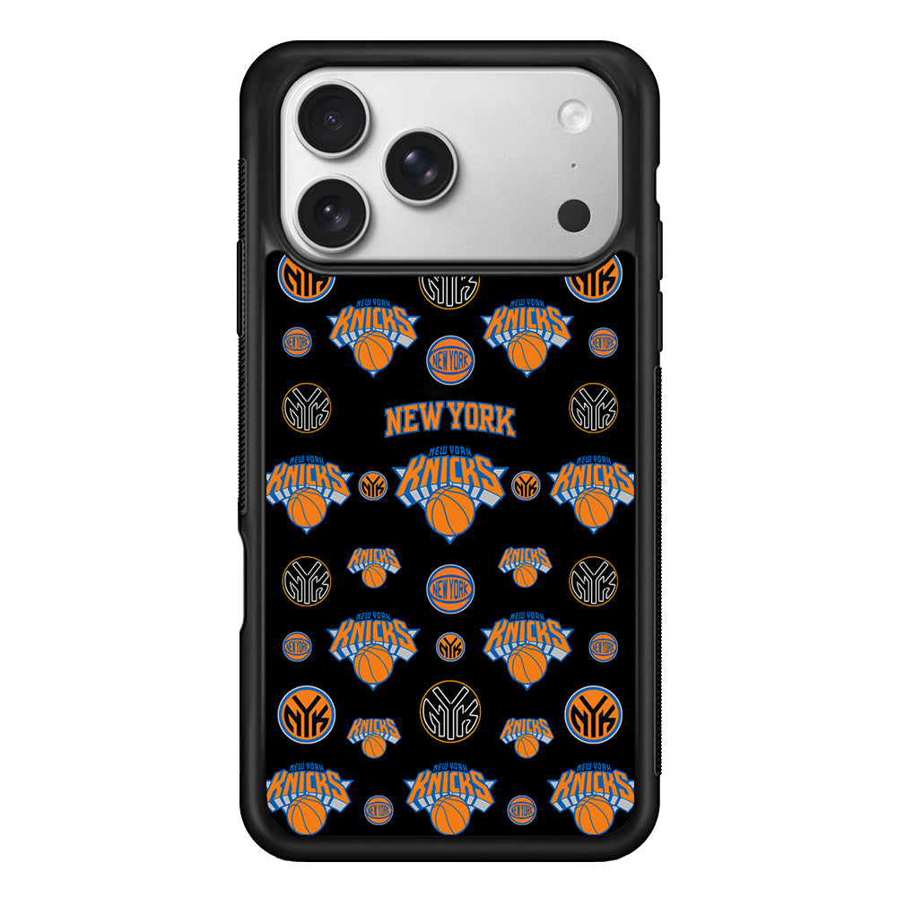 New York Knicks Pattern iPhone 17 Pro Case | Slim Rubber Case for iPhone 17 Pro