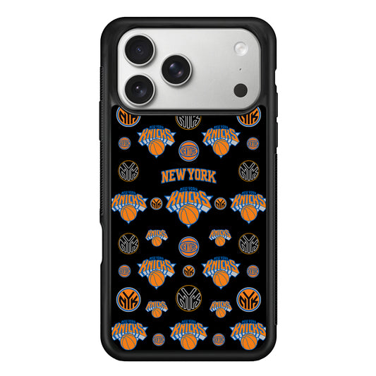 New York Knicks Pattern iPhone 17 Pro Case | Slim Rubber Case for iPhone 17 Pro