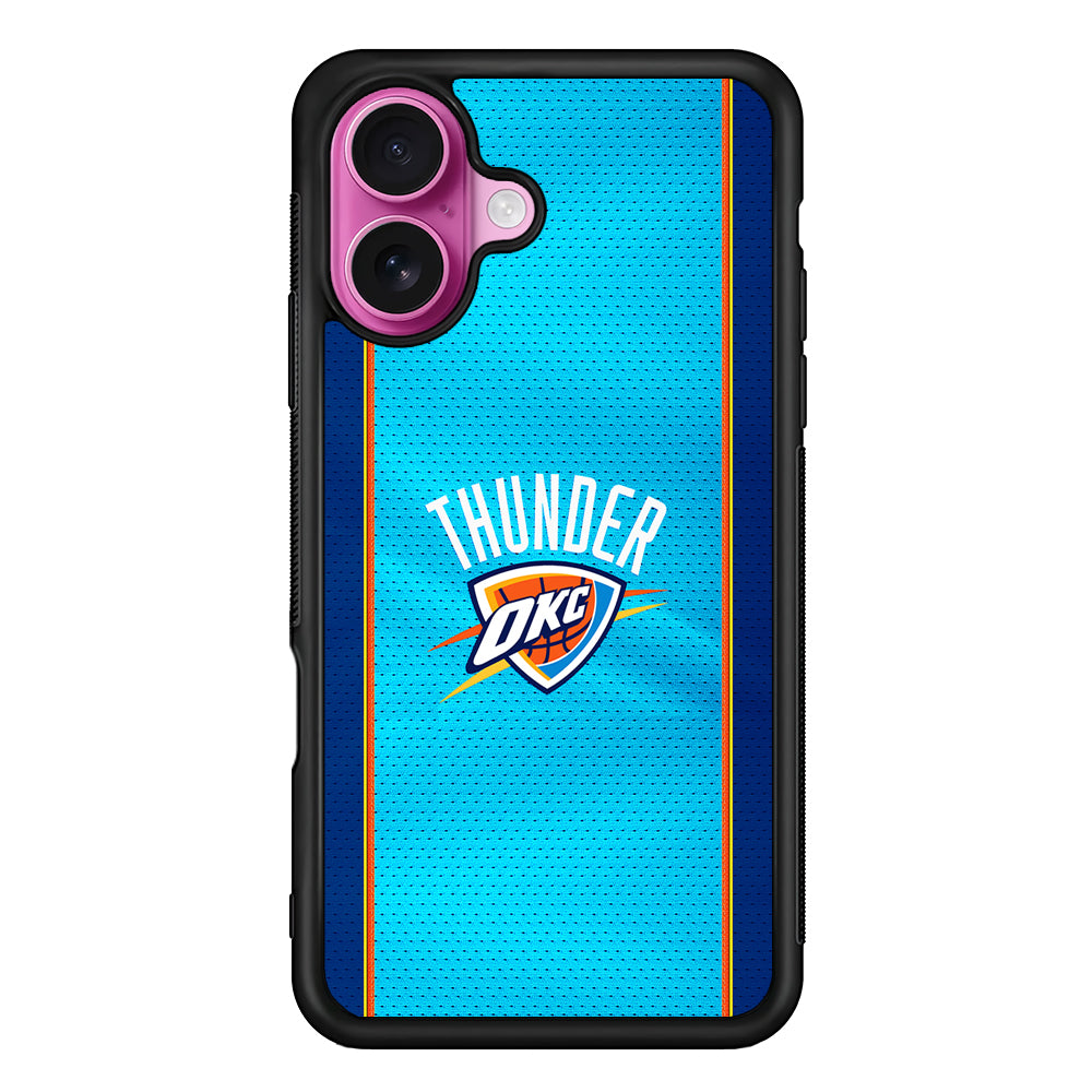 Oklahoma City Thunder Pattern iPhone 17 Case | Slim Protective Rubber Phone Cover