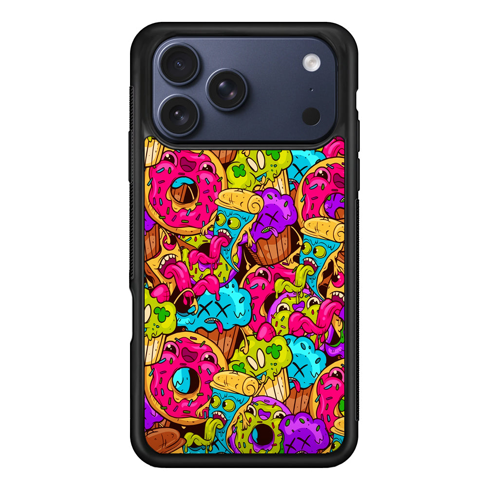Cartoon Food Monster Doodle iPhone 17 Pro Max Case | Slim Protective Cover for iPhone 17 Pro Max