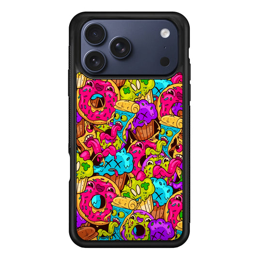 Cartoon Food Monster Doodle iPhone 17 Pro Max Case | Slim Protective Cover for iPhone 17 Pro Max