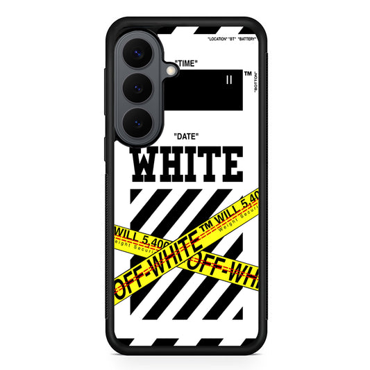 Off White Warning Line Samsung Galaxy S26 Plus Case | Slim Rubber Case for Samsung Galaxy S26 Plus