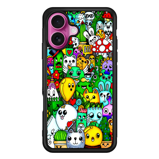 Cute Doodle Art Colorful iPhone 17 Case | Slim Protective Rubber Phone Cover