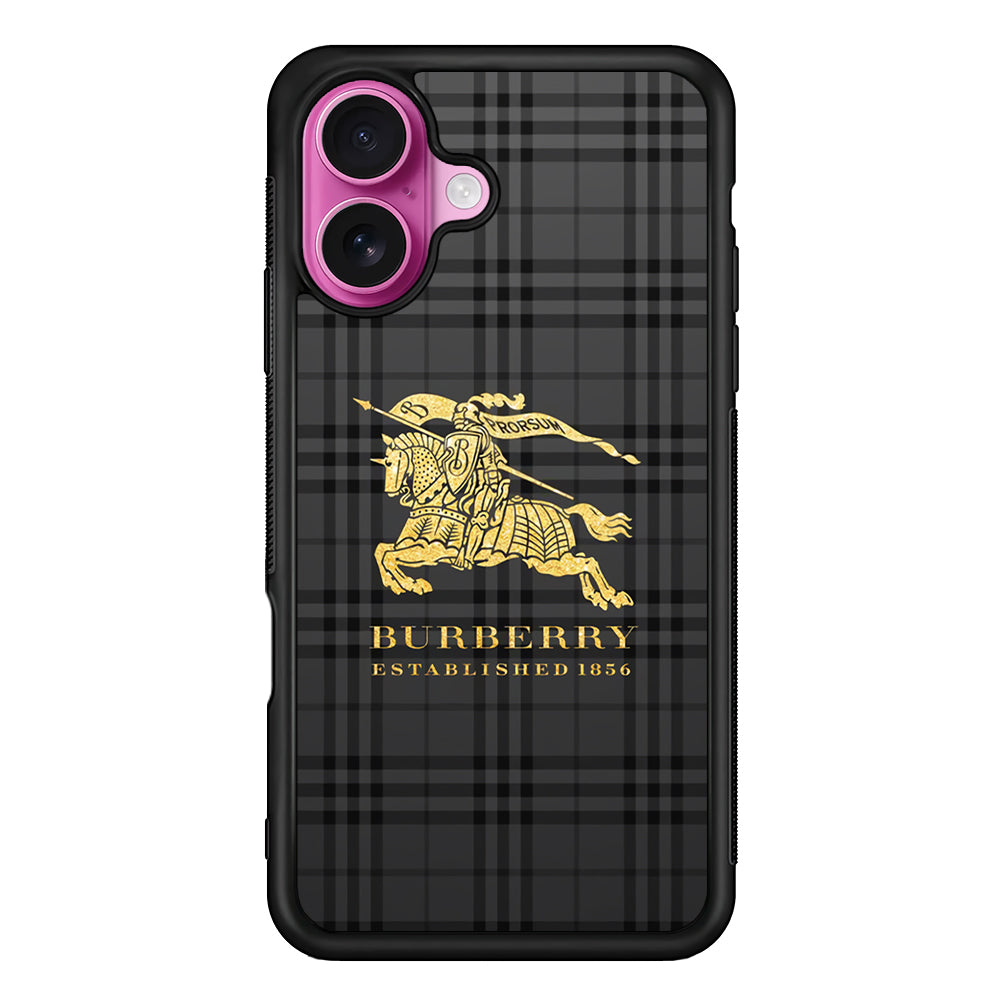Burberry Simple Dark Grey iPhone 17 Case | Slim Rubber Case for iPhone 17