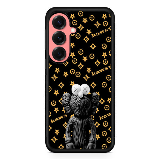 Louis Vuitton X Kaws Black Background Samsung Galaxy S25 Case | Slim Rubber Case for Samsung Galaxy S25