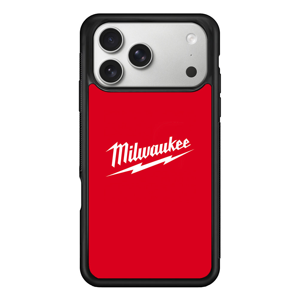 Milwaukee Tool Red Background iPhone 17 Pro Case | Slim Rubber Case for iPhone 17 Pro