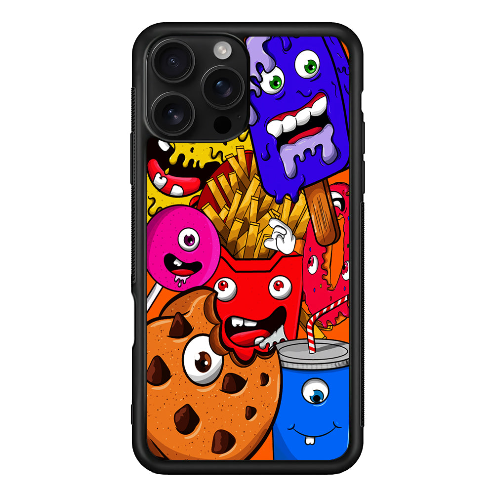 Unhealthy Food Monsters iPhone 16 Pro Case | Durable Protective Case for iPhone 16 Pro