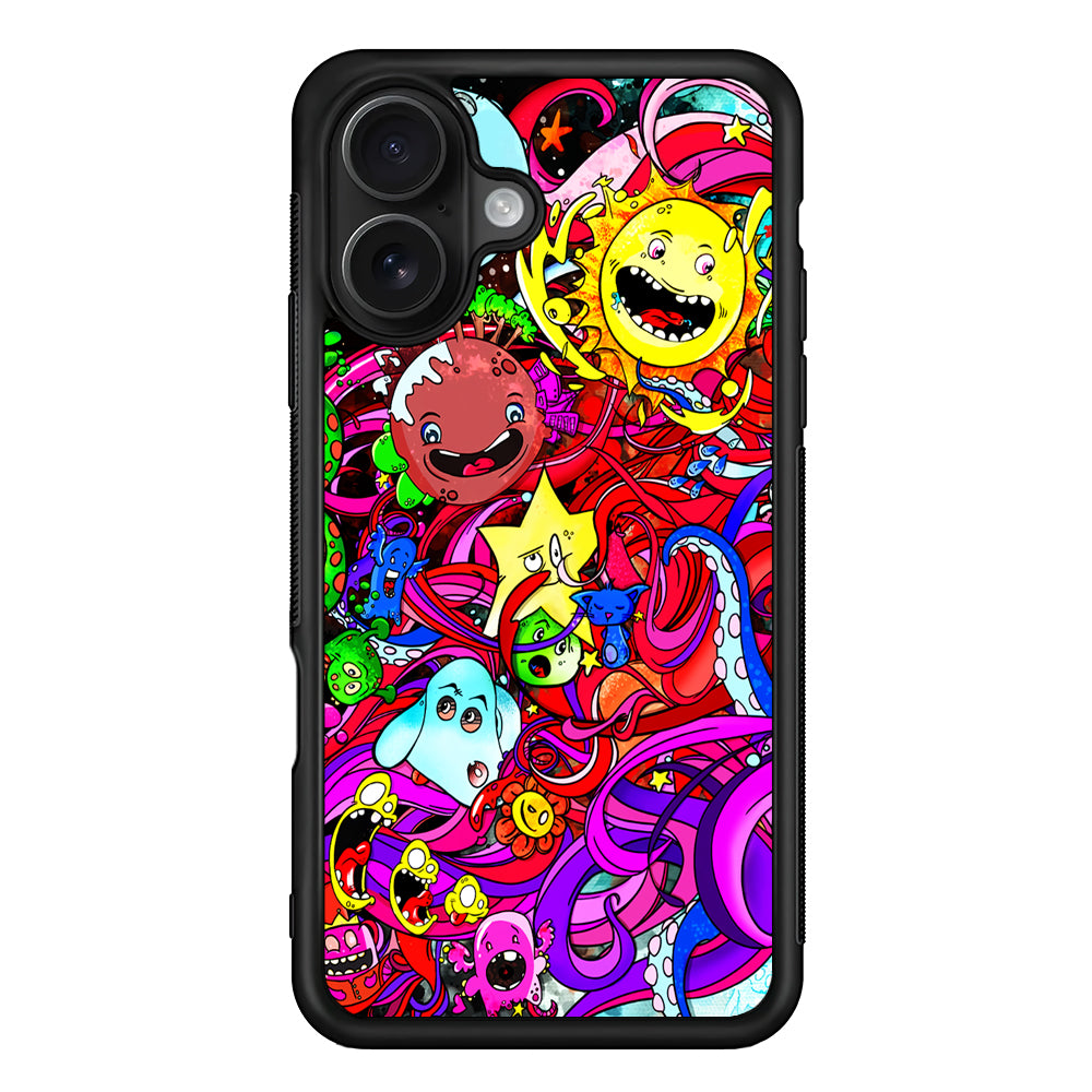 Planet Galaxy Doodle Art iPhone 16 Case - Oxvistore