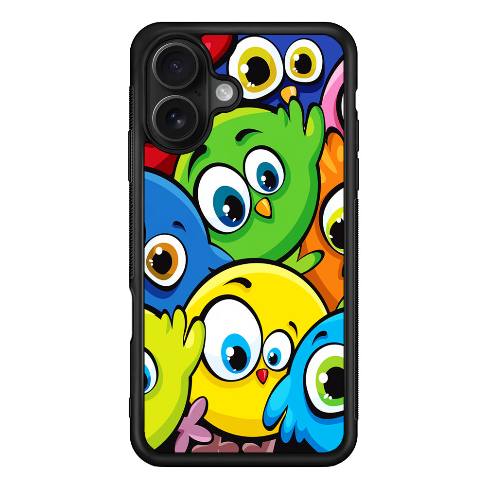 Funny Cartoon Birds iPhone 16 Case - Oxvistore