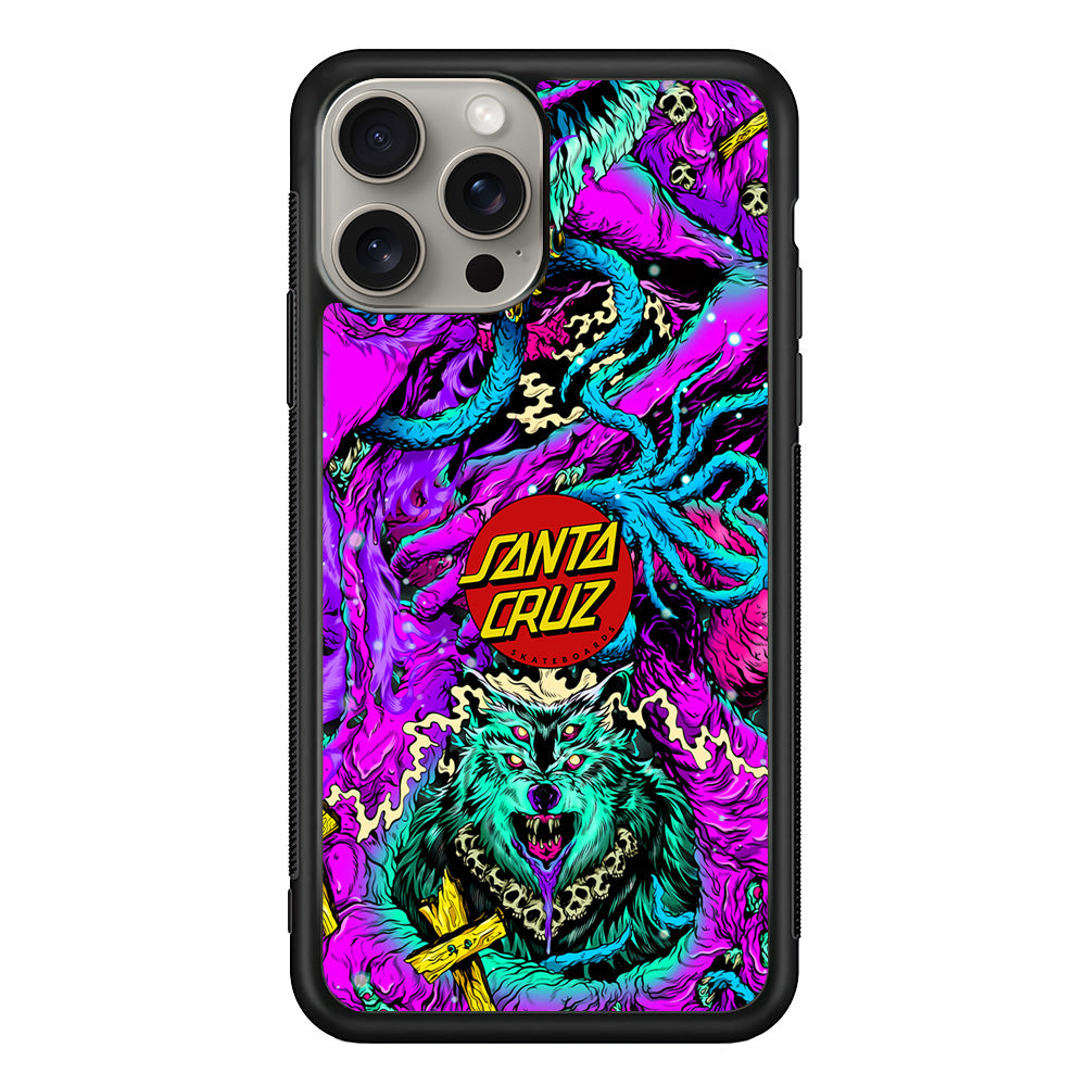 Santa Cruz Skateboard Wolf iPhone 15 Pro Case | Slim Rubber Case for iPhone 15 Pro