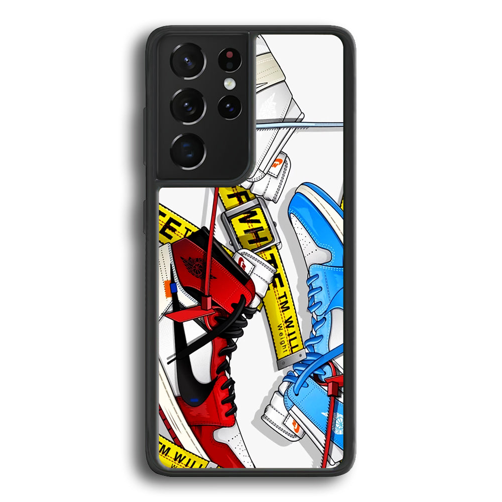 Nike Air x Off White Shoes Colase Samsung Galaxy S24 Ultra Case | Slim Rubber Case for Samsung Galaxy S24 Ultra