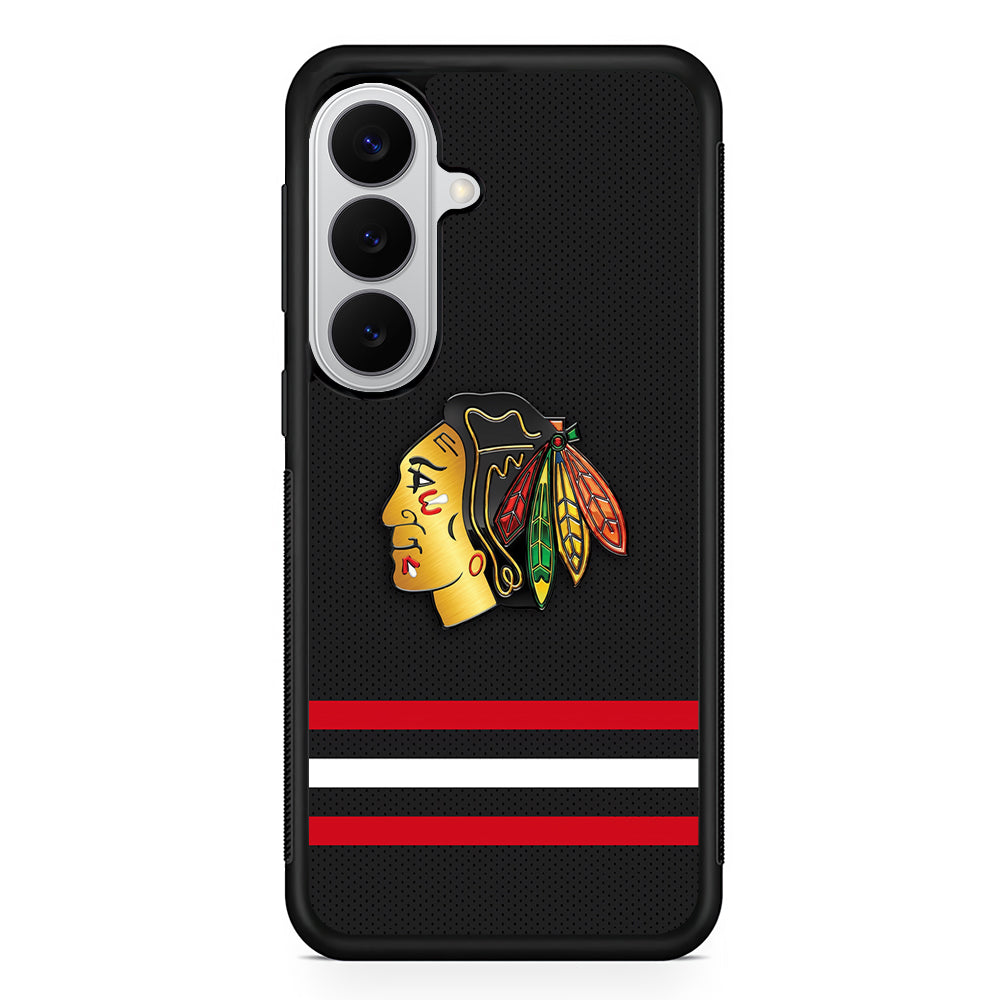 Chicago Blackhawks Pattern Samsung Galaxy S26 Case | Protective Rubber Cover